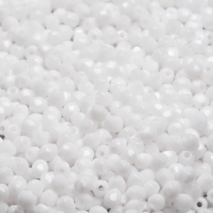 100ks České skleněné broušené ohňovky kulička 3mm bílá