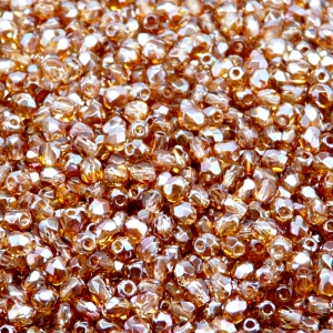 100ks České skleněné broušené ohňovky kulička 3mm čirá/ venus polopokov