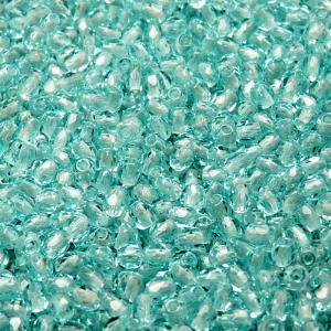 100ks České skleněné broušené ohňovky kulička 3mm světle zelená akva