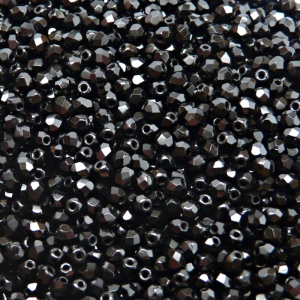 100ks České skleněné broušené ohňovky kulička 3mm černá