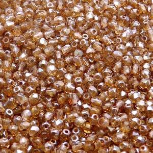 100ks České skleněné broušené ohňovky kulička 3mm rozalín/ celsian polopokov