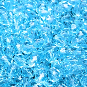 50ks České skleněné broušené ohňovky kulička 6mm světlá akva