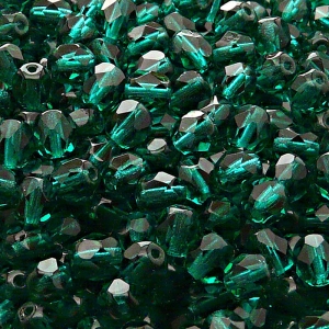 50ks České skleněné broušené ohňovky kulička 6mm emerald