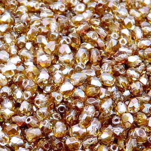 100ks České skleněné broušené ohňovky kulička 4mm čirá/ venus polopokov