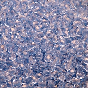 100ks České skleněné broušené ohňovky kulička 4mm safír