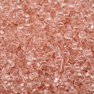 100ks České skleněné broušené ohňovky kulička 4mm rozalín