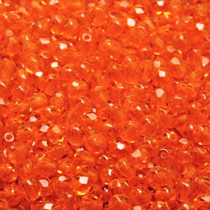 100ks České skleněné broušené ohňovky kulička 4mm hyacint