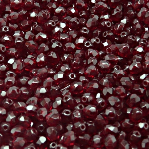 100ks České skleněné broušené ohňovky kulička 4mm granát