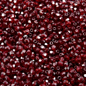 100ks České skleněné broušené ohňovky kulička 3mm granát