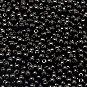 200ks České skleněné mačkané korálky kulička 3mm černá