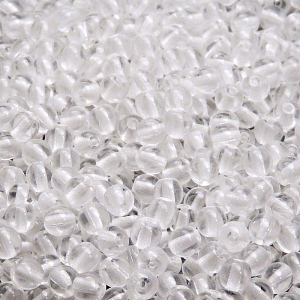 200ks České skleněné mačkané korálky kulička 4mm čirá