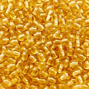 100ks České skleněné mačkané korálky kulička 4mm topas