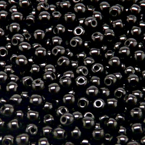 200ks České skleněné mačkané korálky kulička 4mm černá