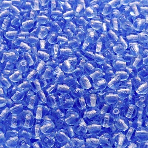 100ks České skleněné mačkané korálky kulička 4mm safír