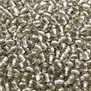 100ks České skleněné mačkané korálky kulička 4mm kouřová šedá