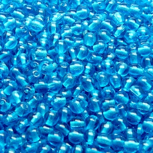 100ks České skleněné mačkané korálky kulička 4mm akva