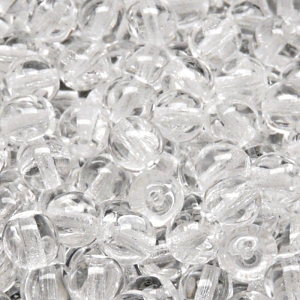 40ks České skleněné mačkané korálky kulička 8mm čirá