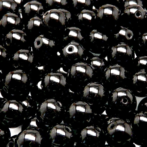 40ks České skleněné mačkané korálky kulička 8mm černá