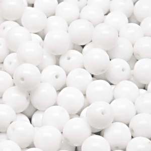 40ks České skleněné mačkané korálky kulička 8mm bílá