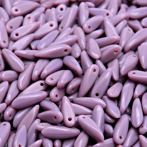 50ks České skleněné mačkané korálky jazýčky 3x11mm sytá fialová