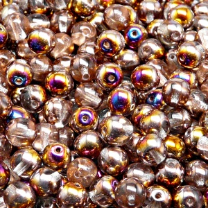 50ks České skleněné mačkané korálky kulička 6mm čirá/ sliperit polopokov