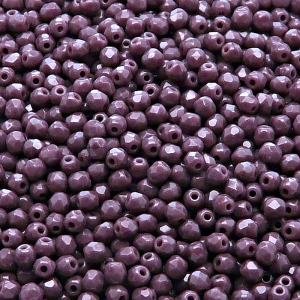 100ks České skleněné broušené ohňovky kulička 3mm sytá tmavě fialová