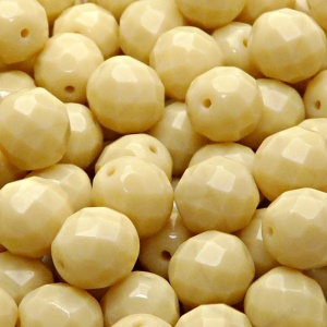 10ks České skleněné broušené ohňovky kulička 3mm sytá béžová