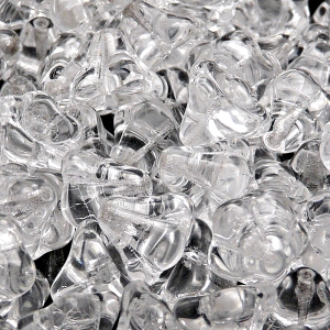 10ks České skleněné mačkané korálky zvonečky 11x13mm čirá