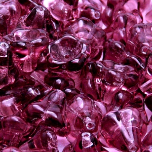 10ks České skleněné mačkané korálky zvonečky 11x13mm ametyst
