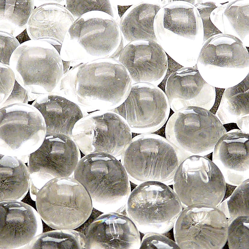 10ks České skleněné mačkané korálky kapky 10x14mm čirá