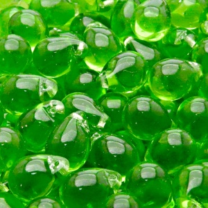 10ks České skleněné mačkané korálky kapky 10x14mm světlý chrysolit