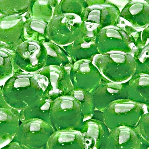 10ks České skleněné mačkané korálky kapky 10x14mm zelený peridot