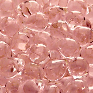 10ks České skleněné mačkané korálky kapky 10x14mm rozalín