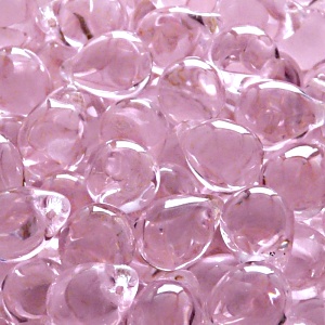 10ks České skleněné mačkané korálky kapky 10x14mm růžový rozalín