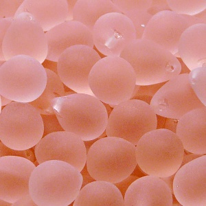 10ks České skleněné mačkané korálky kapky 10x14mm rozalín mat