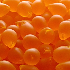 10ks České skleněné mačkané korálky kapky 10x14mm hyacint mat