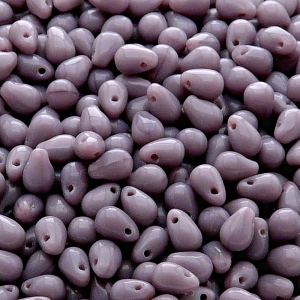 50ks České skleněné mačkané korálky kapky 4x6mm sytá fialová