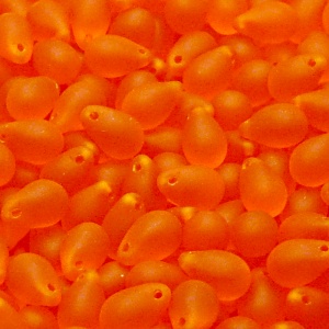 30ks České skleněné mačkané korálky kapky 6x9mm hyacint mat