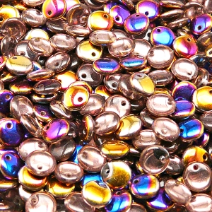 50ks České skleněné mačkané korálky čočka 6mm čirá/ sliperit polopokov