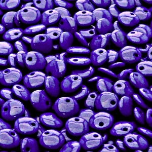 50ks České skleněné mačkané korálky čočka 6mm sytá královská modrá