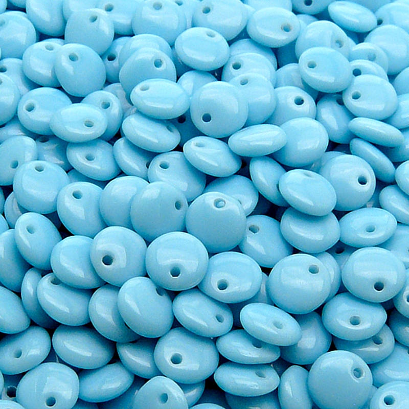 50ks České skleněné mačkané korálky čočka 6mm modrý tyrkys