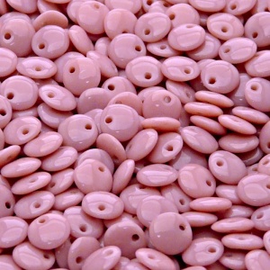 50ks České skleněné mačkané korálky čočka 6mm sytá růžová