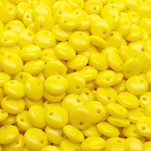 50ks České skleněné mačkané korálky čočka 6mm sytá žlutá