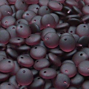 40ks České skleněné mačkané korálky čočka 8mm ametyst mat