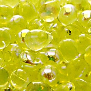 10ks České skleněné mačkané korálky kapky 10x14mm světle žlutá/ AB polopokov