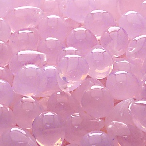 10ks České skleněné mačkané korálky kapky 10x14mm světle růžový opál