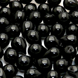 10ks České skleněné mačkané korálky kapky 10x14mm černá