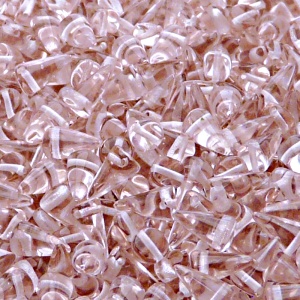 50ks České skleněné mačkané korálky trny 5x8mm rozalín