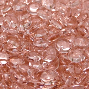 40ks České skleněné mačkané korálky čočka 8mm rozalín