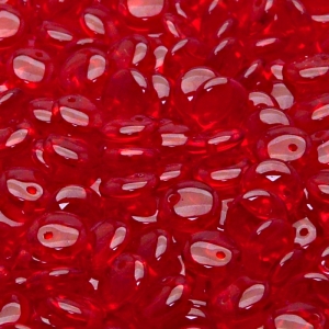 40ks České skleněné mačkané korálky čočka 8mm rubín